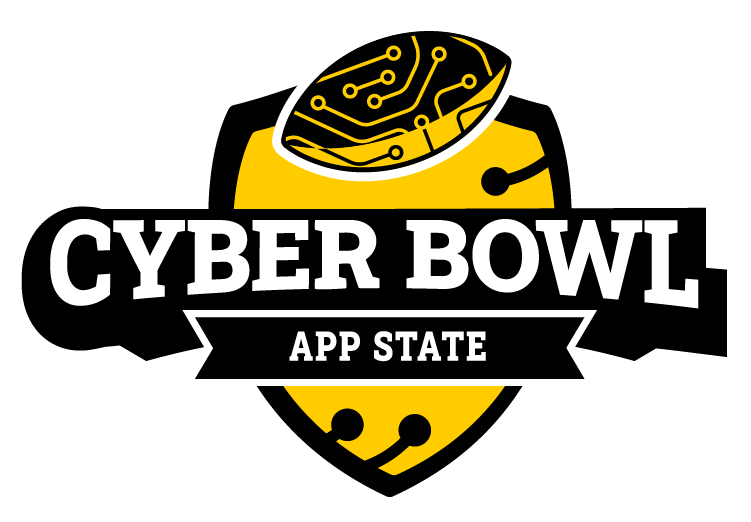 App State Cyber Bowl Logo with football and crest and the name App State