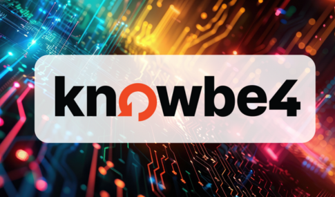 Colorful circuits with the KnowBe4 logo