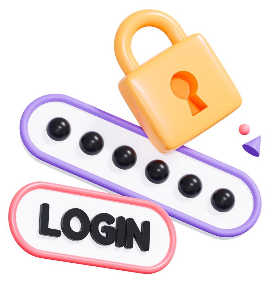 Lock and login image for password