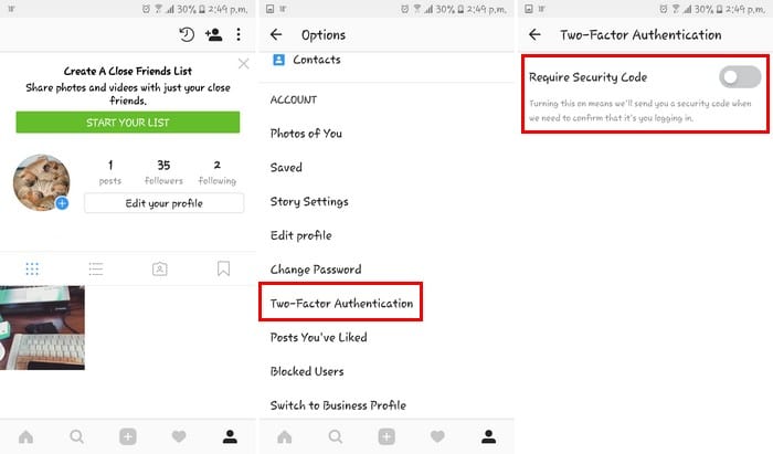 Instagram Two-Factor Authentication Instructions | ITS Office Of ...