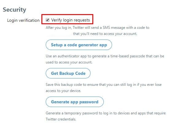 Twitter two factor